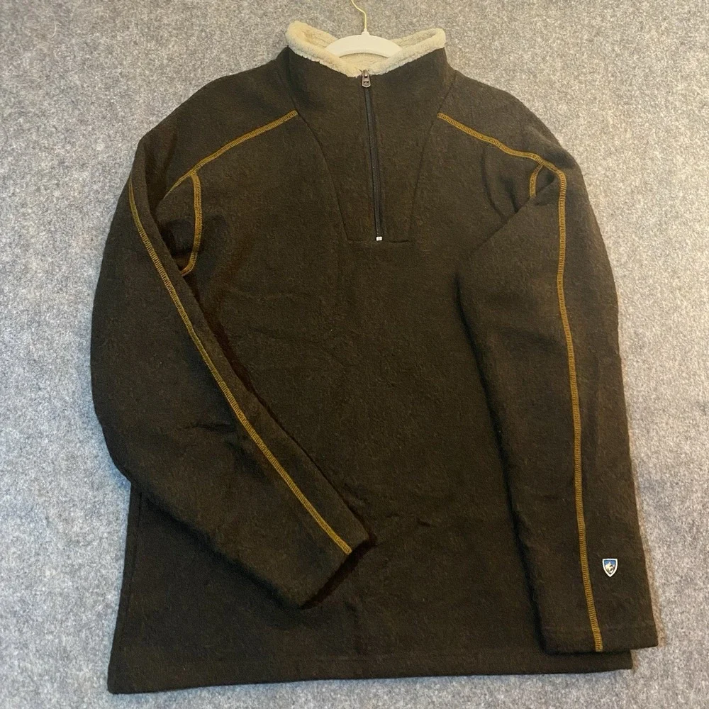 Kuhl Men Large Alfpaca Fleece 1/4 Zip Lightweight Sweater Pullover Canada Large